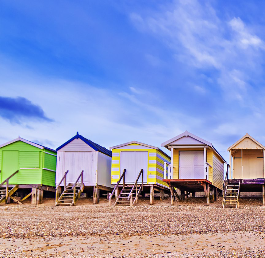 Photo of beach huts in Southend-on-Sea Borough Council where Gebara IT Solutions delivered a track and trace CMS